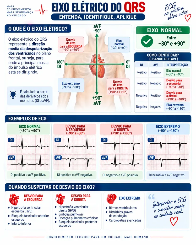 Eixo elétrico do QRS: entenda, identifique, aplique