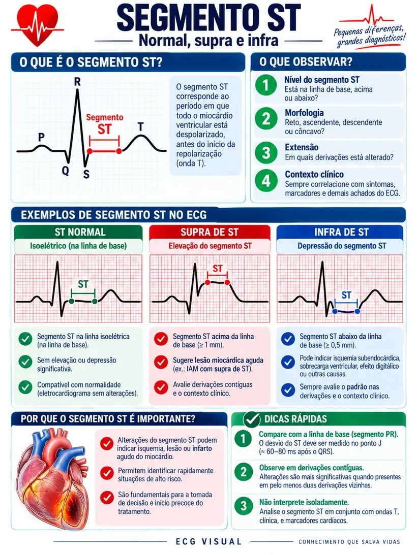 Segmento ST: normal, supra e infra